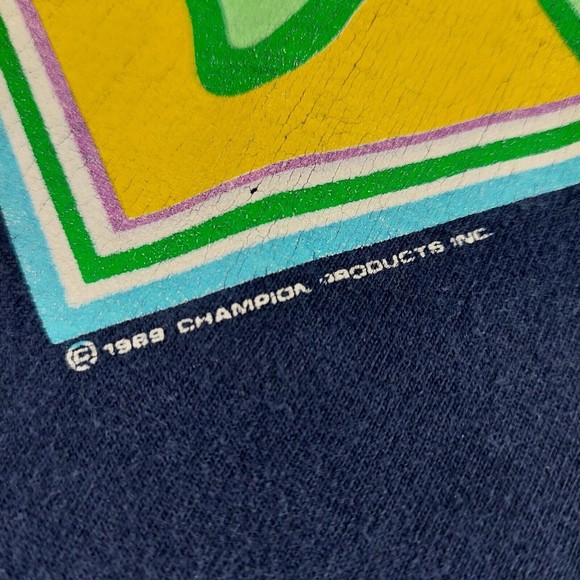 Vintage Champion 1989 Notre Dame Fighting Irish T Shirt Mens XL NCAA USA SS Blue - Picture 4 of 7